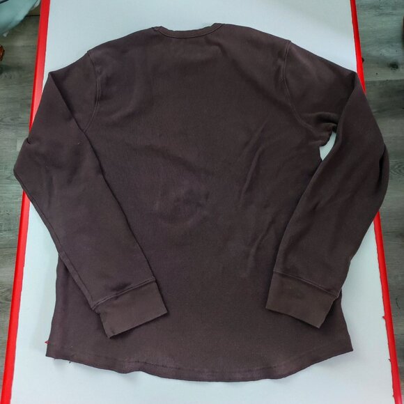 Sonoma Thermal Crew knit pullover men's size L brown crew neck cotton - Picture 3 of 9